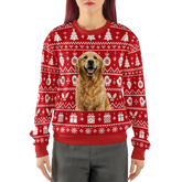 Custom Winter Holiday Pattern Red Christmas Sweater