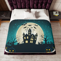 Haunted Moon Halloween Blanket
