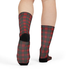 Red Plaid Tartan Comfort Christmas Socks