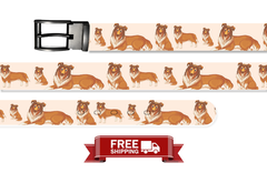 Rough Collie Belt With Metal Buckle