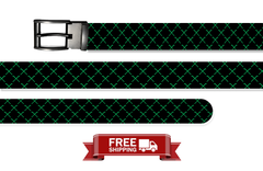 Emerald Crossed Clubs Classic Belt With Metal Buckle