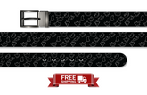 Black Bats And Boo Halloween Belt with Metal Buckle