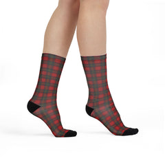 Red Plaid Tartan Comfort Christmas Socks