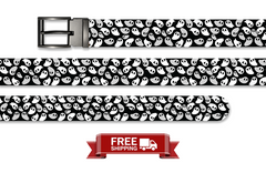 Black Haunted Spirits Halloween Belt with Metal Buckle