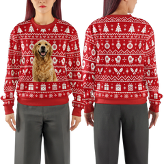 Custom Winter Holiday Pattern Red Christmas Sweater