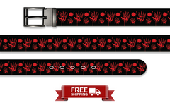 Black Haunted Hands Halloween Belt with Metal Buckle