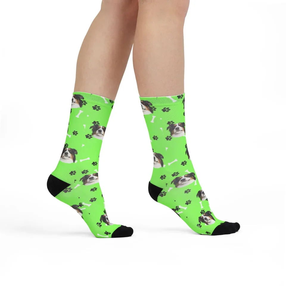 Custom Dog Photo Socks.
