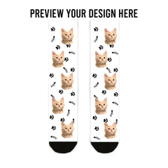 Custom Cat Face Socks.