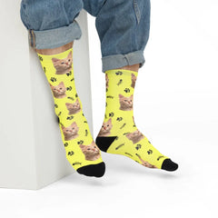 Custom Cat Face Socks.