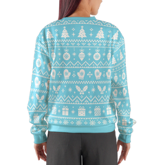 Custom Winter Holiday Pattern Blue Christmas Sweater