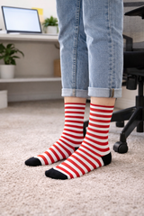 Red n White Stripes Socks
