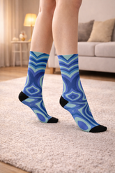 Blue Velva Waves Socks