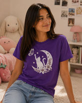 Cat and Moon T-shirts