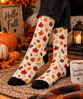 Fall Leaves Halloween Socks