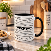 Mummy Eyes White Halloween Mug