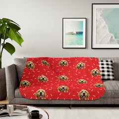 Custom Bones & Paws Pet Blanket Cover