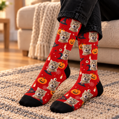 Custom Haunted Pet Halloween Socks