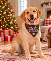 Merry Christmas Plaid Pet Bandana