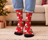 Custom Ho Ho Santa Christmas Socks