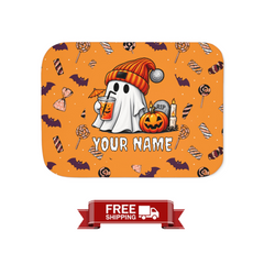 Custom Pumpkin Pup Halloween Blanket