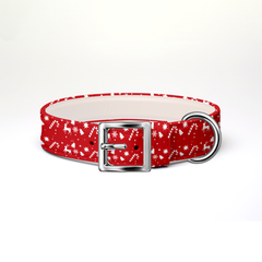 Decorative Christmas Dog Collar Red