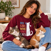 Just A Girl Who Loves Cats Halloween Sweatshirt