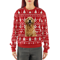 Custom Winter Holiday Pattern Red Christmas Sweater