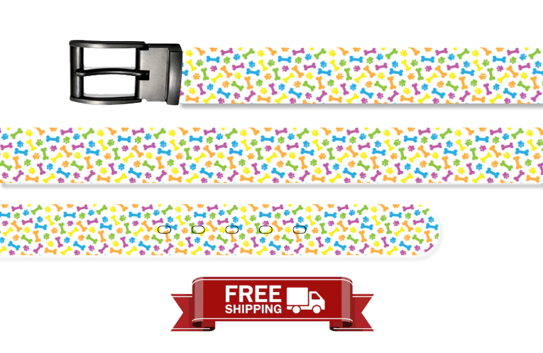 Bone Fiesta Belt With Metal Buckle