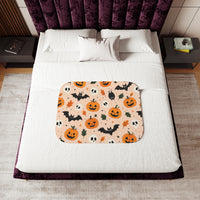 Bats And Pumpkins Halloween Blanket
