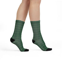 Green Plaid Tartan Comfort Christmas Socks