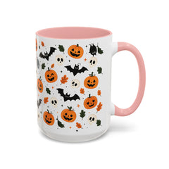 Pumpkins And Bats Halloween Mug