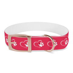 Paw Hearts-Pink Dog Collar