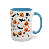 Pumpkins And Bats Halloween Mug