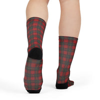 Red Plaid Tartan Comfort Christmas Socks