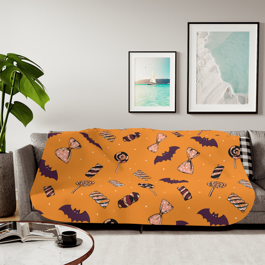 Bats And Candies Halloween Blanket