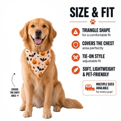 Bats And Pumpkins Halloween Bandana