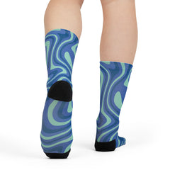 Blue Velva Waves Socks