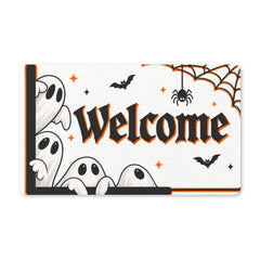 Welcome By The Ghost Halloween Mat