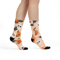 Bats And Pumpkins Halloween Socks