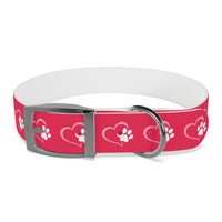 Paw Hearts-Pink Dog Collar