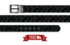 Black Bats And Boo Halloween Belt with Metal Buckle