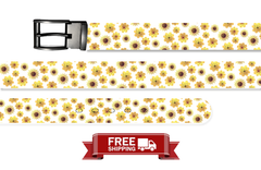 Sunny Sunflower Belt With Metal Buckle