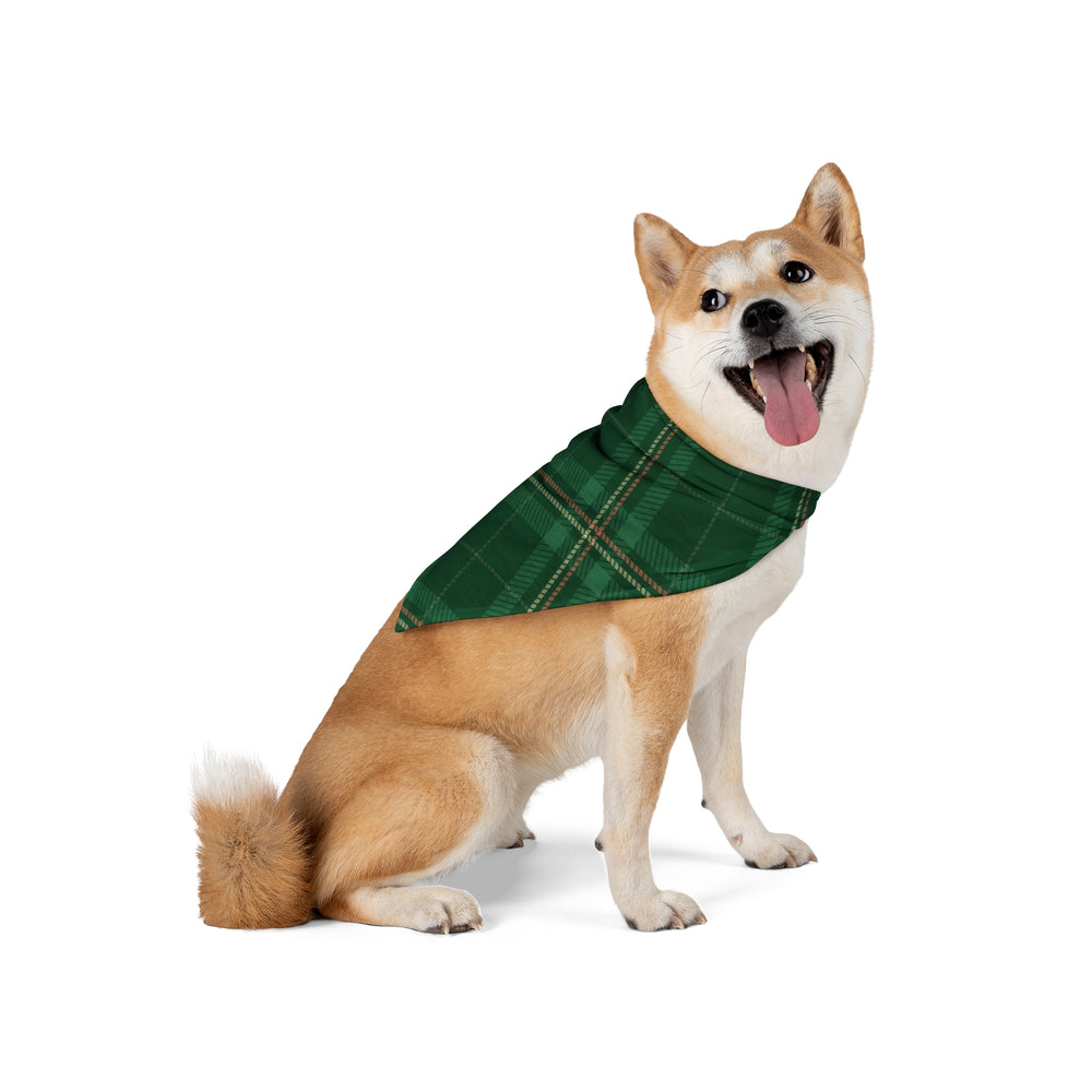 Christmas Checkerred Green Pet Bandana