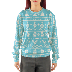 Winter Holiday Pattern Christmas Crew Neck Sweater