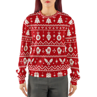 Winter Holiday Pattern Red Christmas Sweater