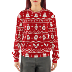 Winter Holiday Pattern Red Christmas Sweater