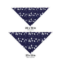 Decorative Christmas Pet Bandana Navy Blue