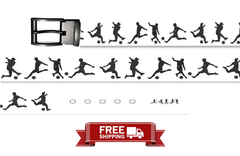 KickOff White/Black Belt With Metal Buckle
