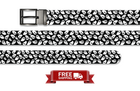 Black Haunted Spirits Halloween Belt with Metal Buckle
