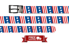 Fireworks Pups Americana Belt With Metal Buckle